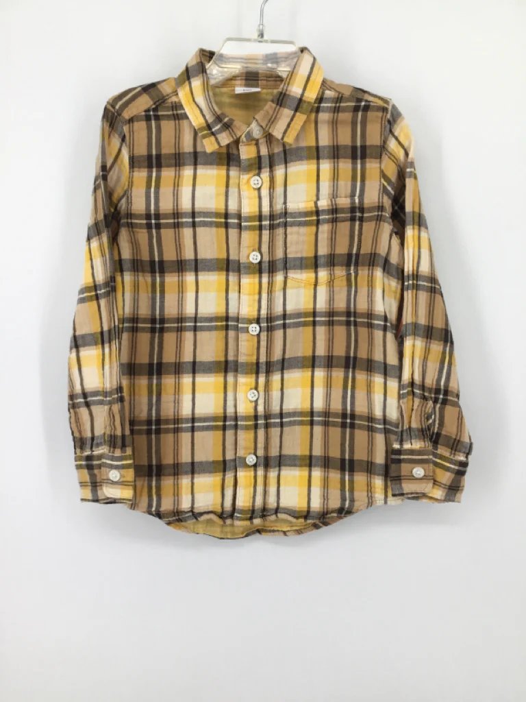 Baby Gap Child Size 5 Yellow Plaid Shirt - boys