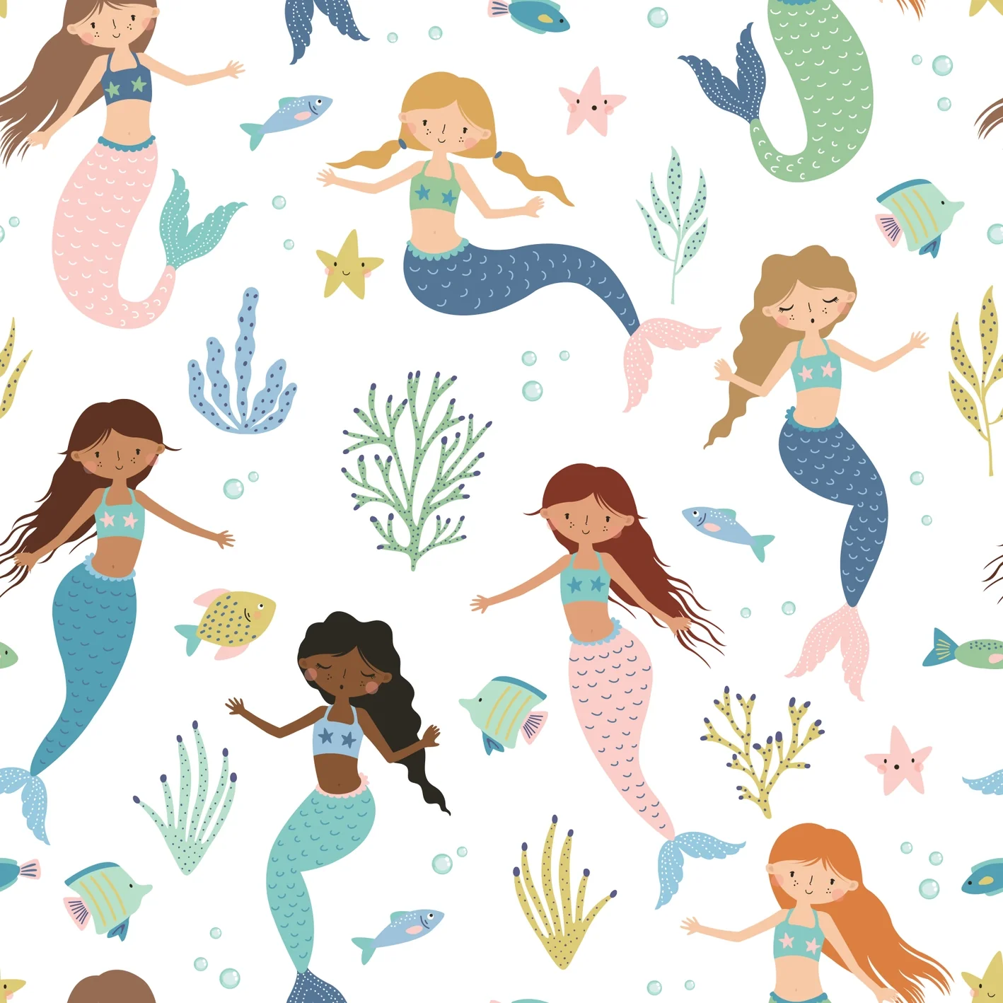 Bird & Bean Bamboo Short PJ Set - Magic Mermaids - Image 3