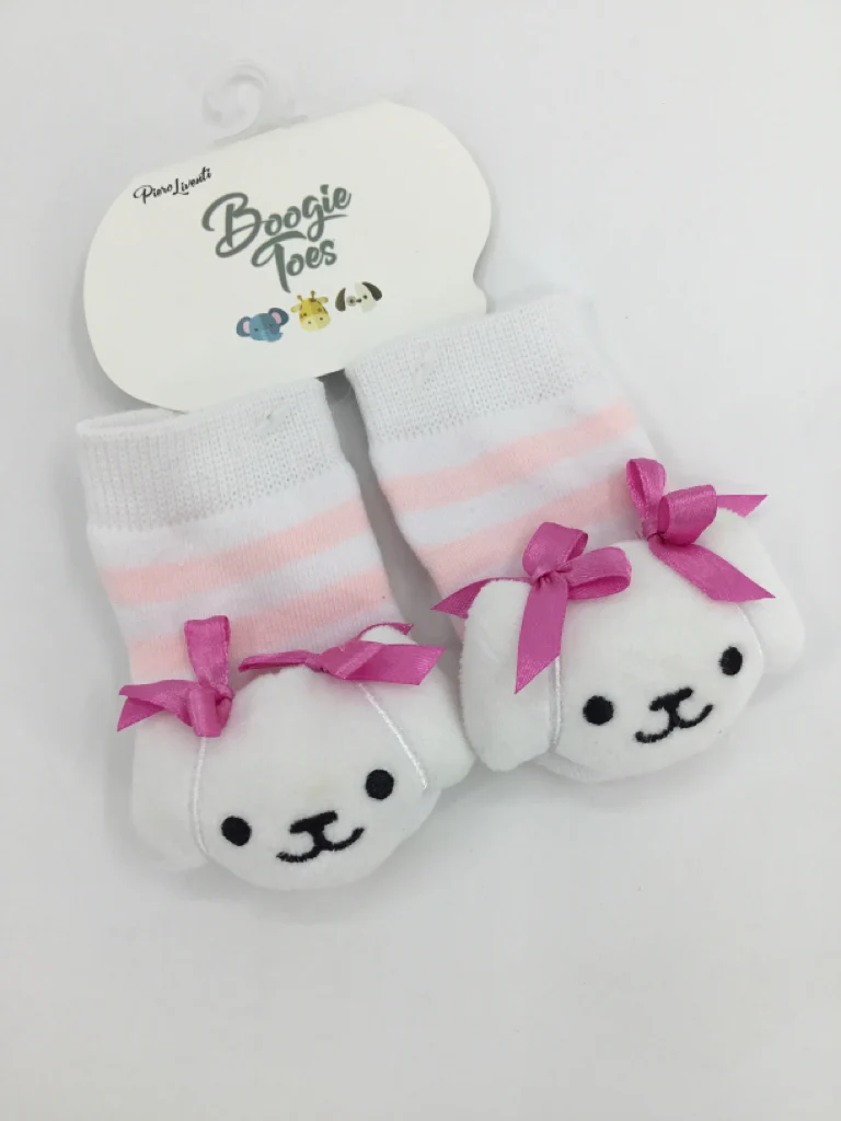 Boogie Toes Child Size 0-12 Months Pink Rattle Socks - girls