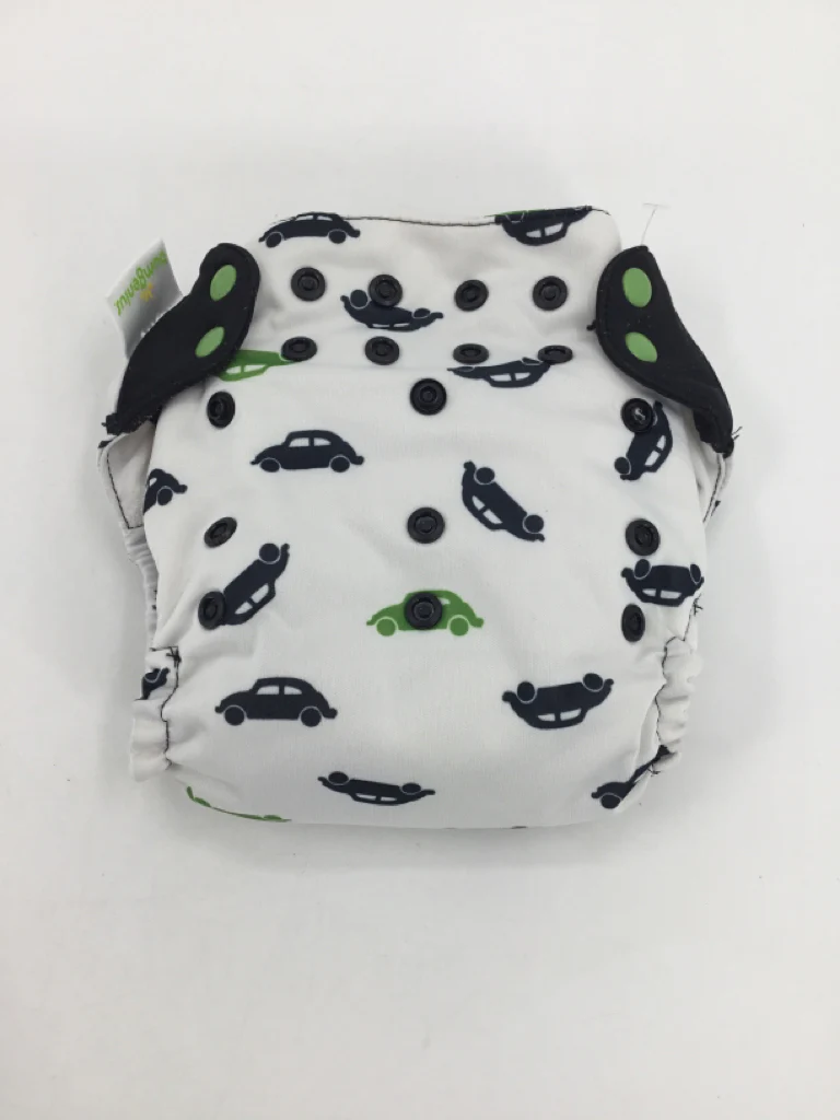 Bum Genius Child Size One Size White Print Free Time Cloth Diaper