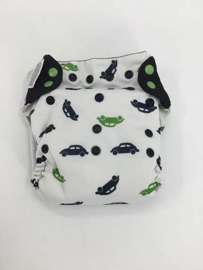 Bum Genius Child Size One Size White Print Free Time Cloth Diaper