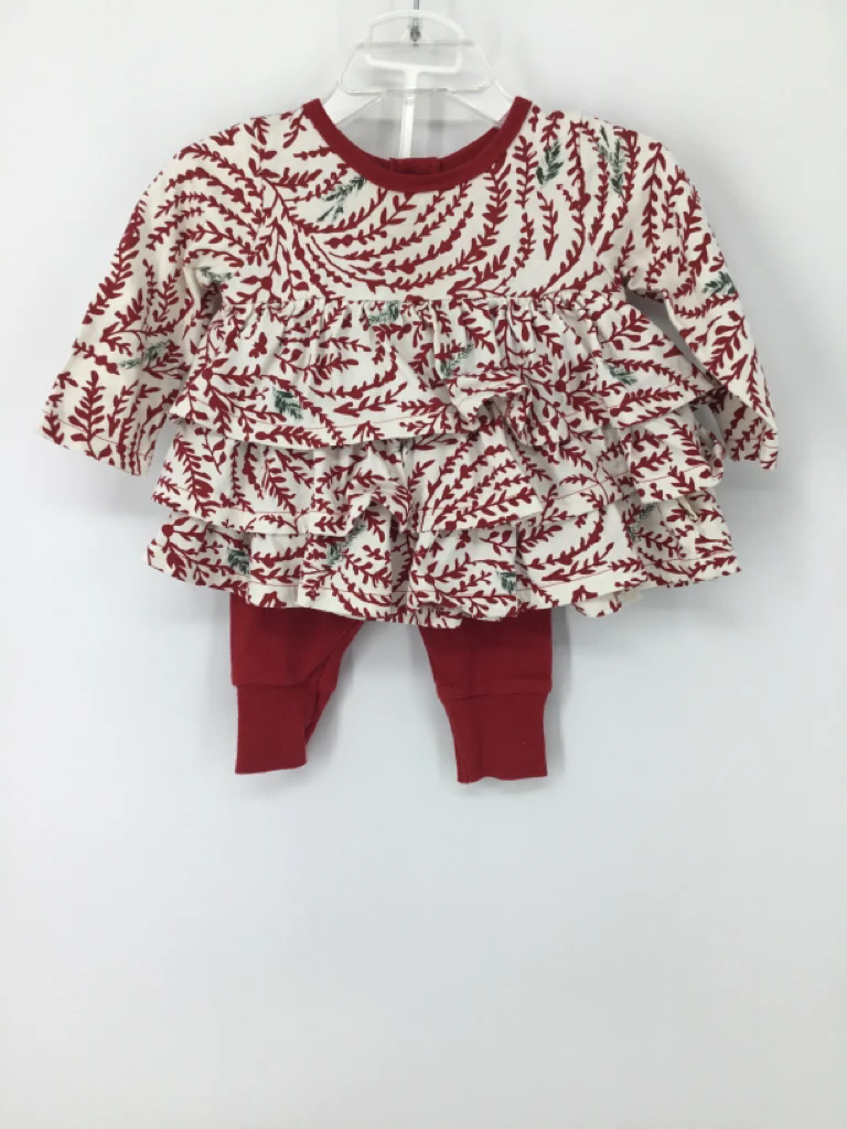 Burt's Bees Baby Child Size 0-3 Months Red Christmas Outfit