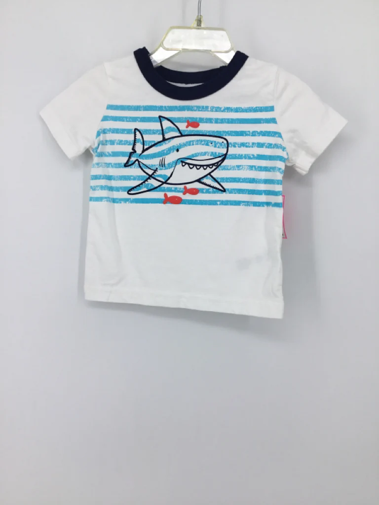 Carter's Child Size 12 Months White Sharks T-shirt - boys