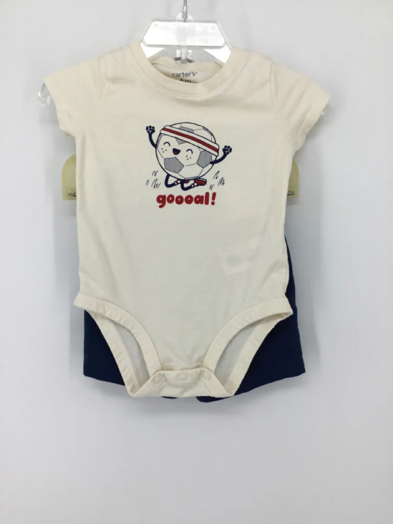 Carter's Child Size 6 Months Cream screen printed Outfit - boys