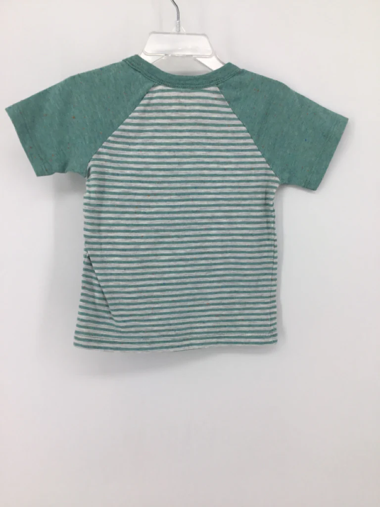 Cat & Jack Child Size 12 Months Green Stripe T-shirt - boys - Image 2