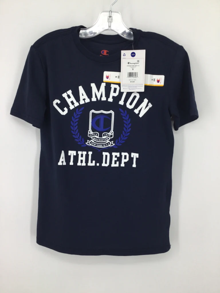 Champion Child Size 8 Navy screen printed T-shirt - boys