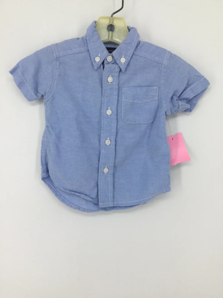 Childrens Place Child Size 6-9 Months Blue Solid Shirt - boys