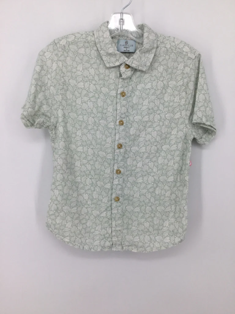 Class Club Child Size 8 Green Print Shirt - boys