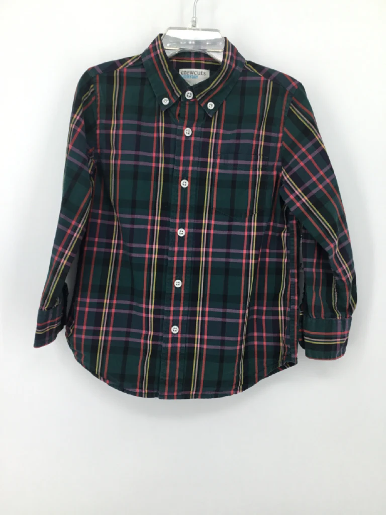 Crewcuts Child Size 3 Green Plaid Shirt - boys
