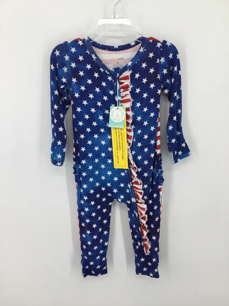 GiGi and Max Child Size 24 Months Blue Stars & Stripes Pajamas