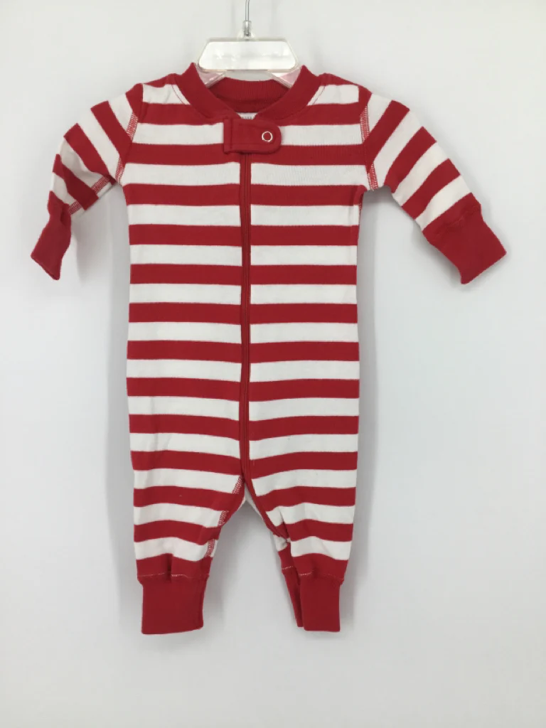 Hanna Andersson Child Size 0-3 Months Red Stripe Pajamas - boys