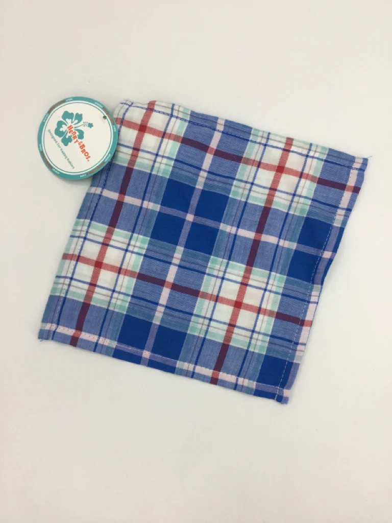 Henry & Bros Blue Plaid Teething Cloth
