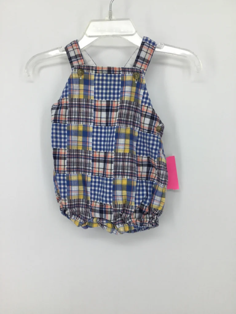 Janie and Jack Child Size 0-3 Months Blue Patchwork Outfit - boys