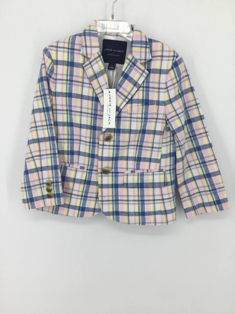 Janie and Jack Child Size 4 Multi-Color Plaid Blazer - boys