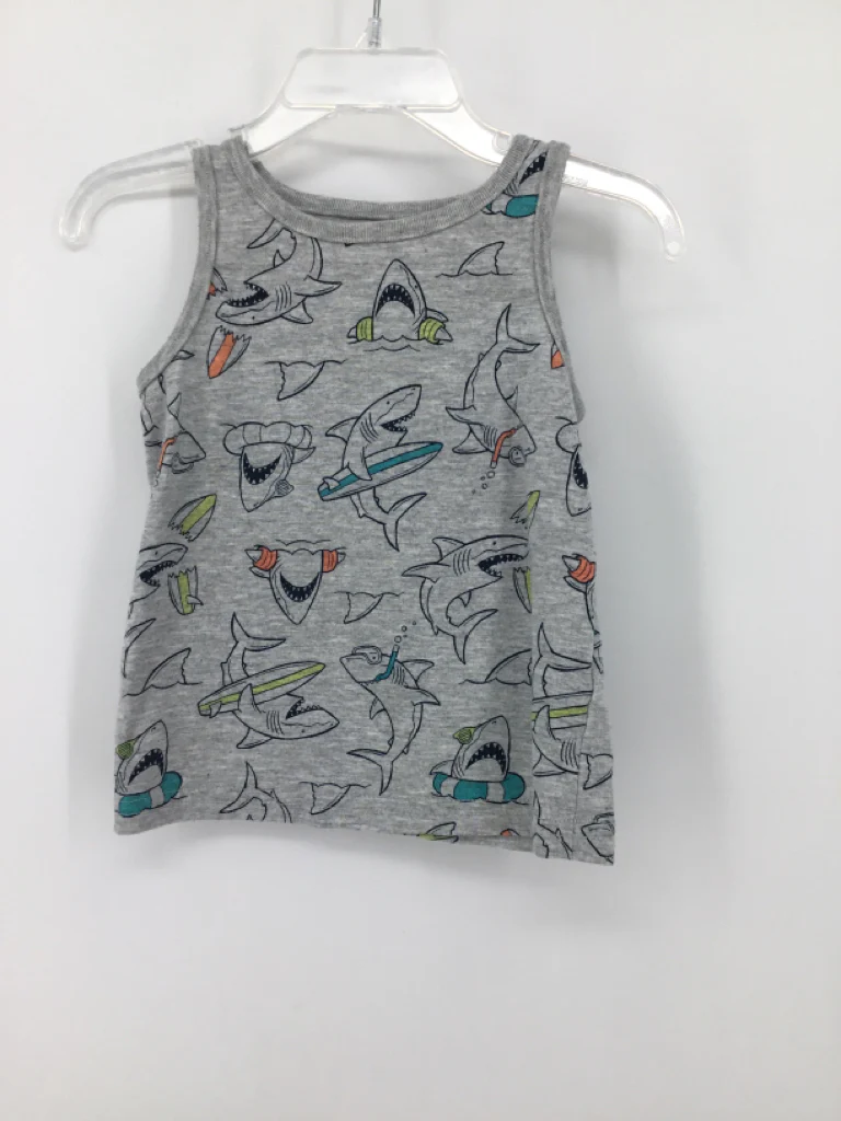 jumping beans Child Size 18 Months Gray Sharks Tank top - boys