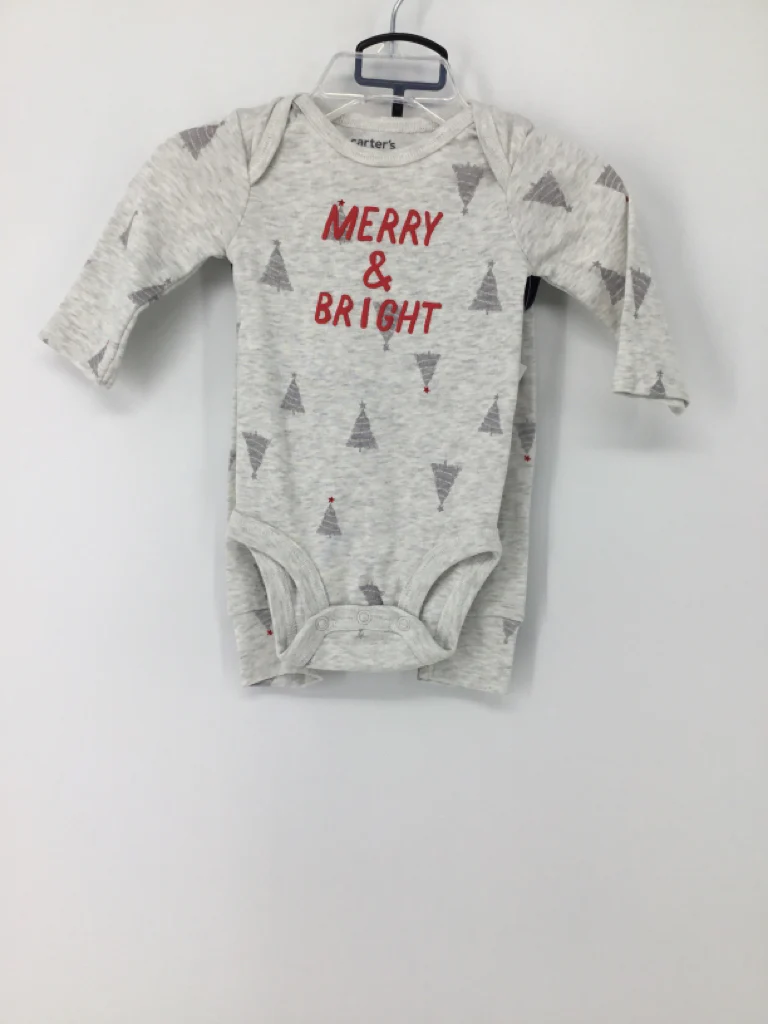 Just One You Made by Carters Child Size 3 Months Gray Christmas Outift