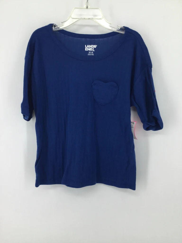 Lands' End Child Size 7 Blue Shirt - girls