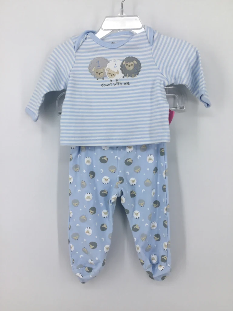 Little Me Child Size 6 Months Blue Stripe Outfit - boys