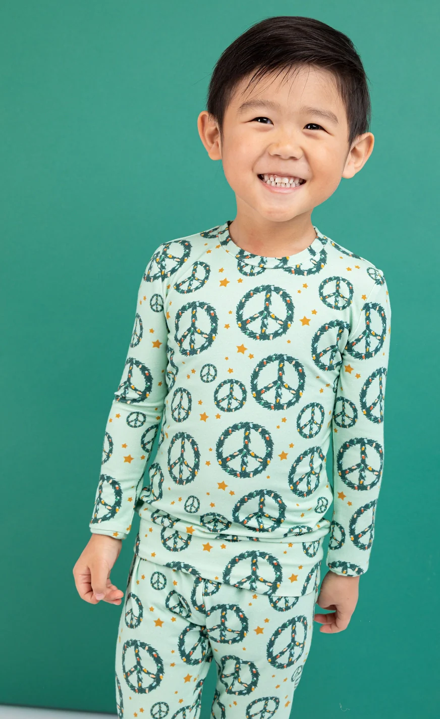 Bird & Bean Bamboo Long Sleeved PJ Set - Peace and Joy - Image 2