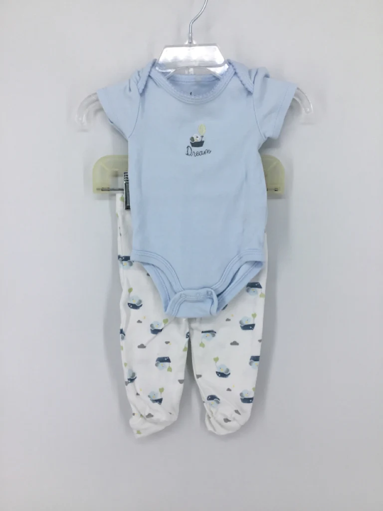 Luxe Threads Child Size 0-3 Months Blue Embroidered Outfit - boys