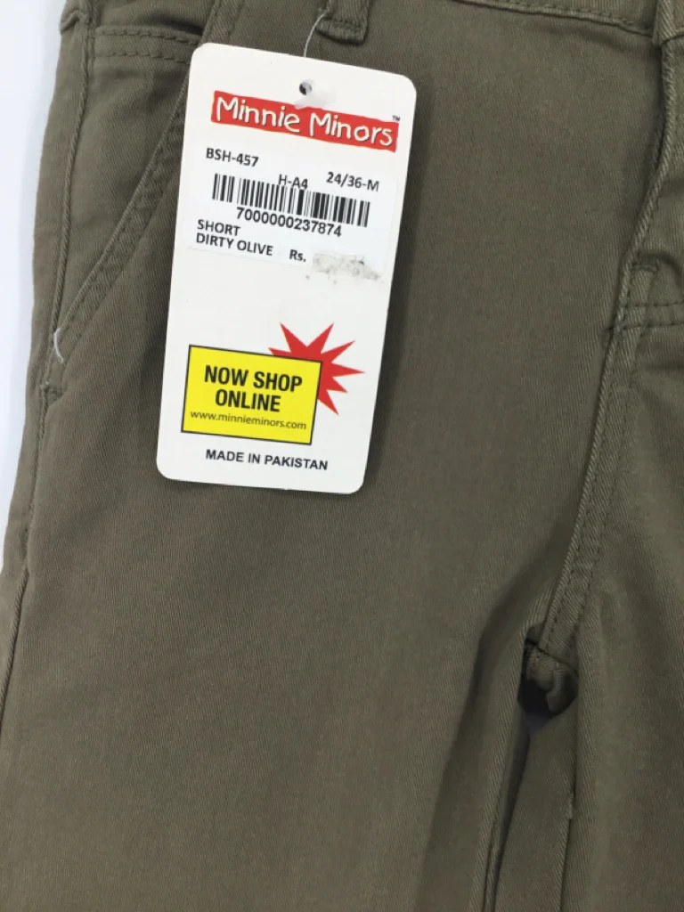 Minnie Minors Child Size 2 Green Solid Shorts - boys - Image 2