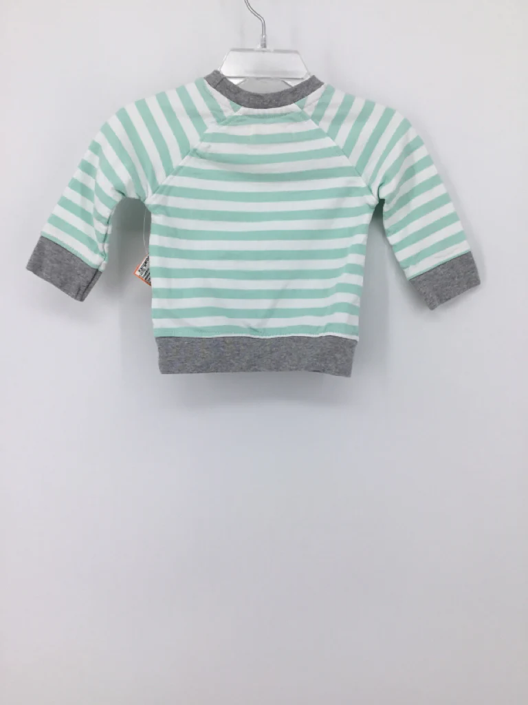 Monica + Andy Child Size 0-3 Months Green Stripe Sweatshirt - boys - Image 2
