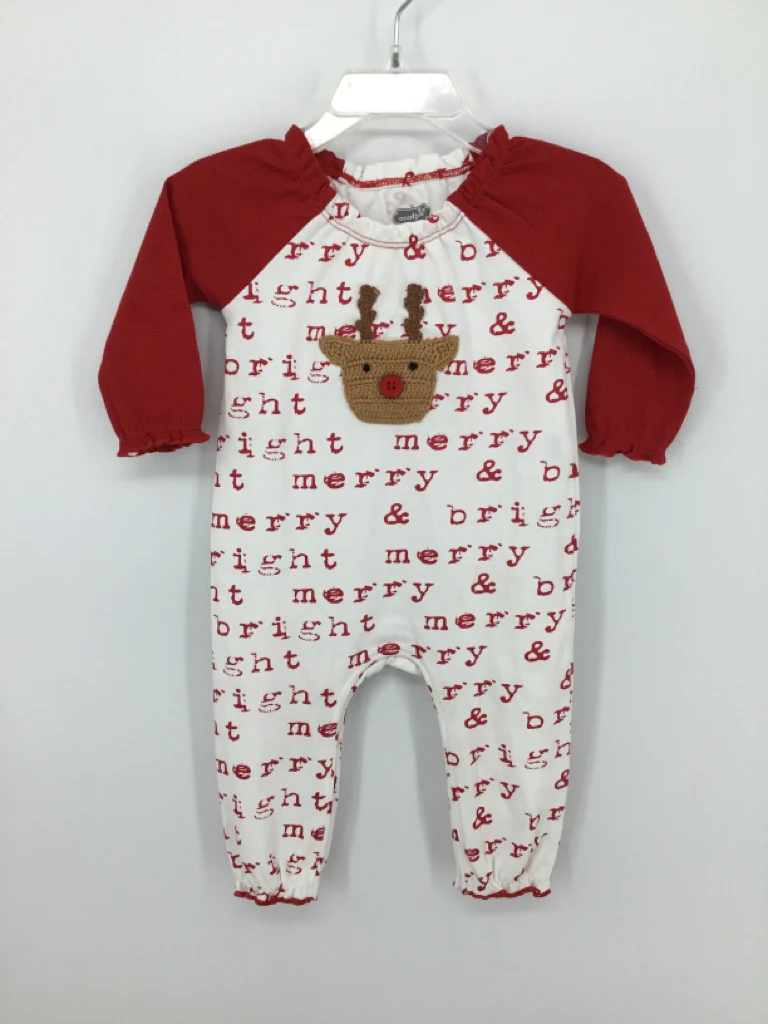 Mudpie Child Size 3-6 Months Red Christmas Outfir