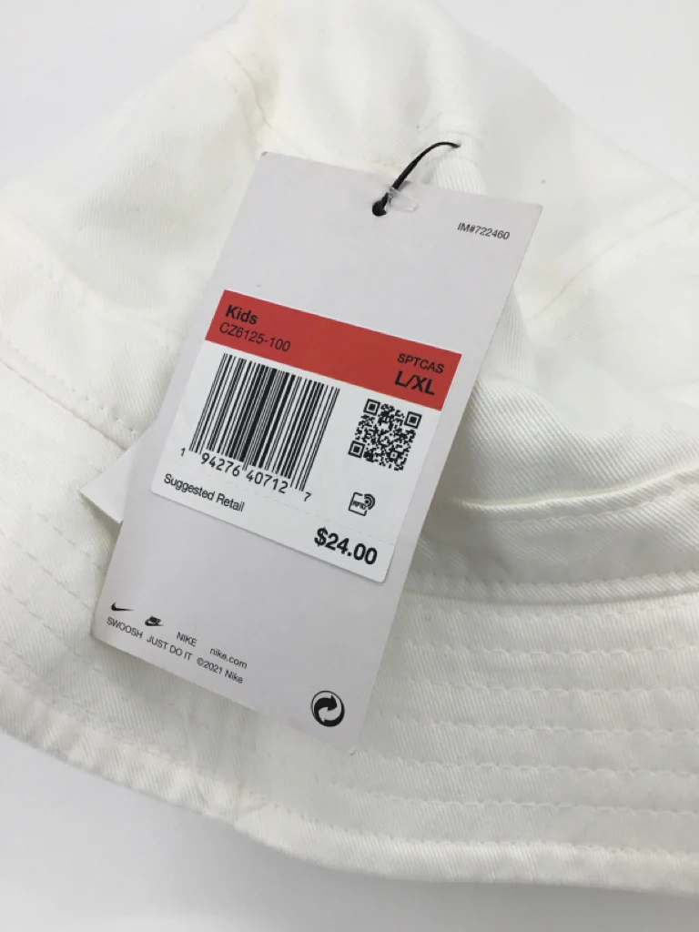 Nike Child Size L White Solid Hats - boys - Image 2