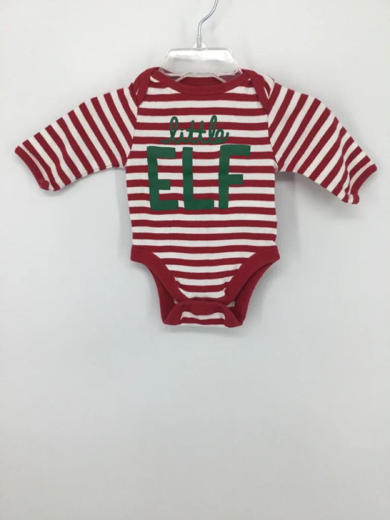 Old Navy Child Size 0-3 Months Red Christmas Onesie
