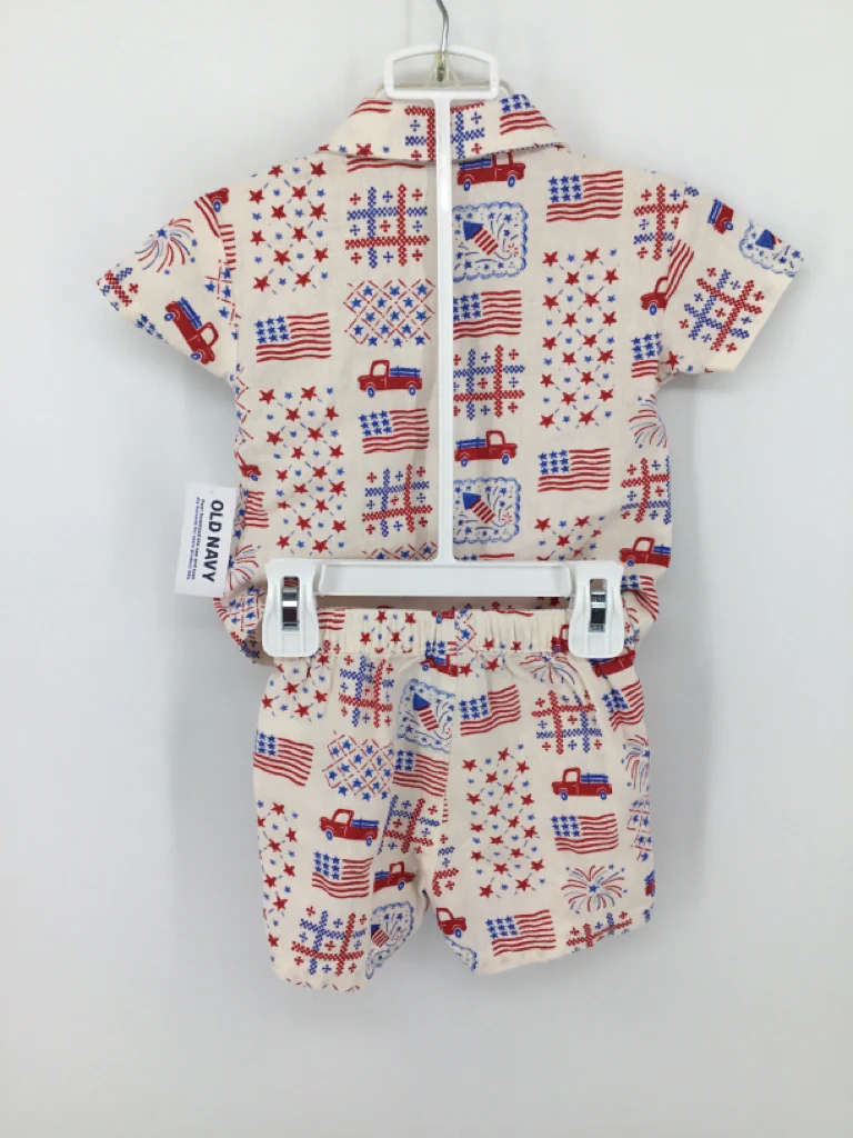 Old Navy Child Size 3-6 Months White Stars & Stripes Outfit - Image 3
