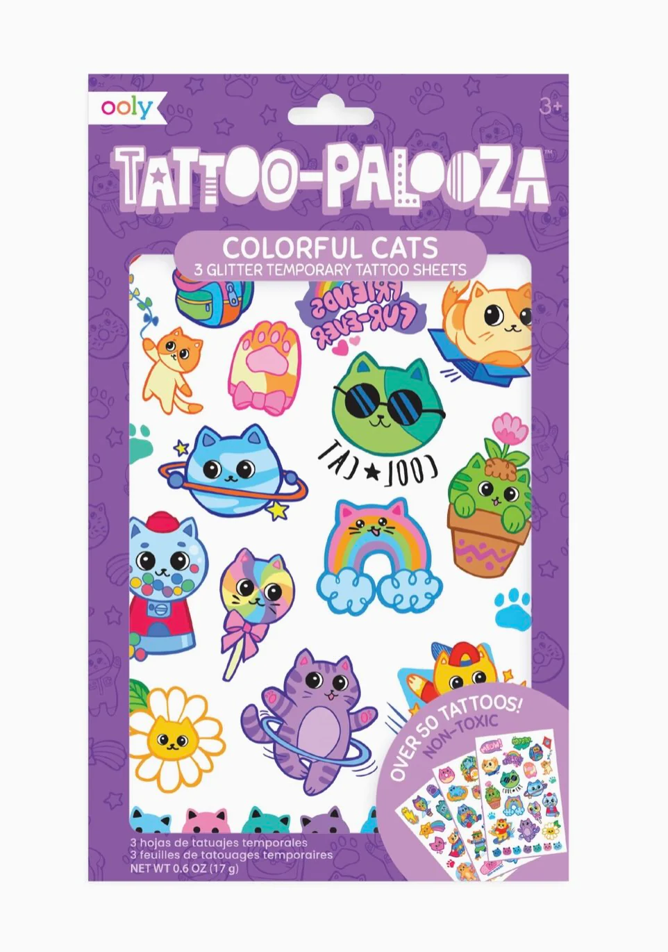 Ooly - Glitter Tattoo Palooza Temporary Tattoos (Colorful Cats)