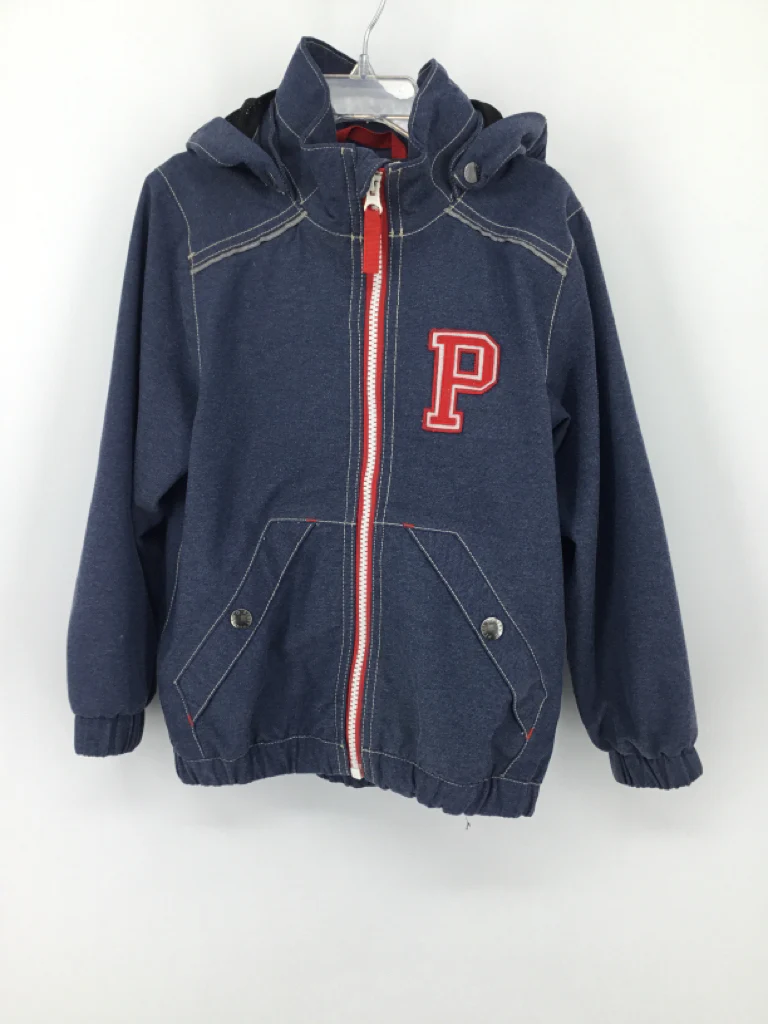 Polarn O. Pyret Child Size 5 Blue Solid Raincoat - boys