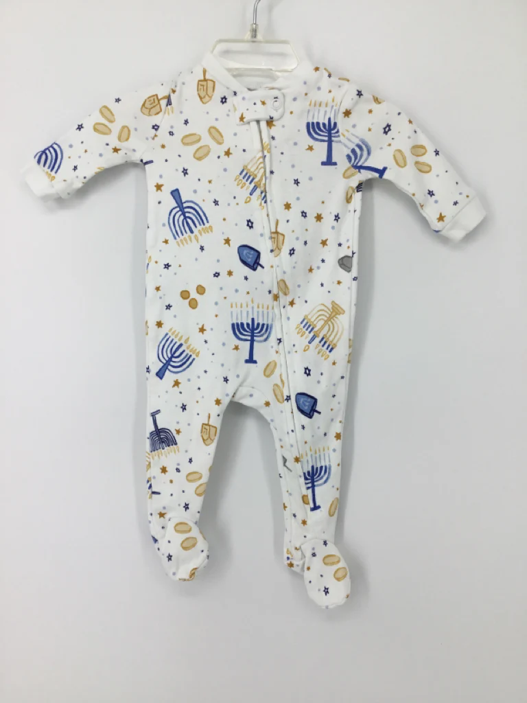 Pottery Barn Kids Child Size 0-3 Months Blue Hanukkah Sleeper