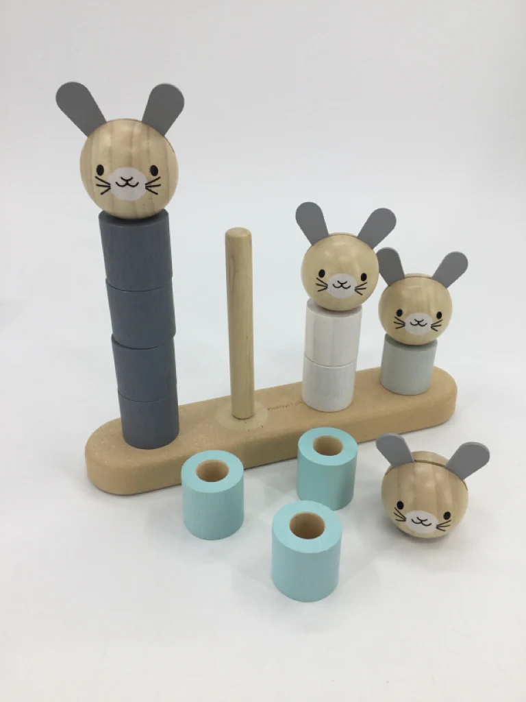 Pottery Barn Kids Plan Toys - Wooden Bunny Stacker Toy