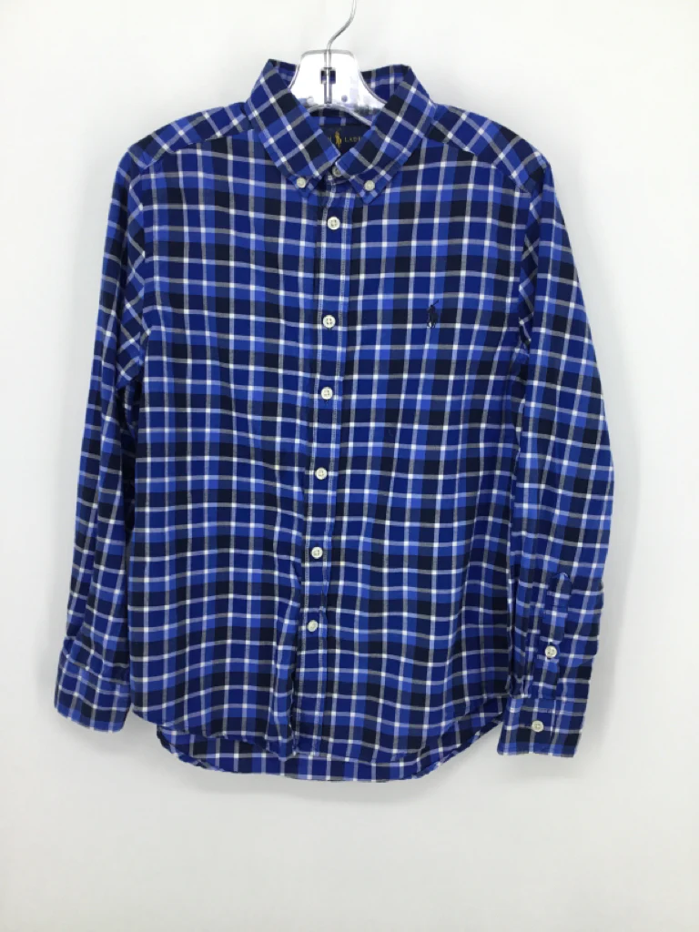Ralph Lauren Child Size 10 Blue Checkered Shirt - boys