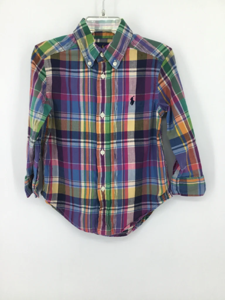 Ralph Lauren Child Size 2 Multi-Color Plaid Shirt - boys