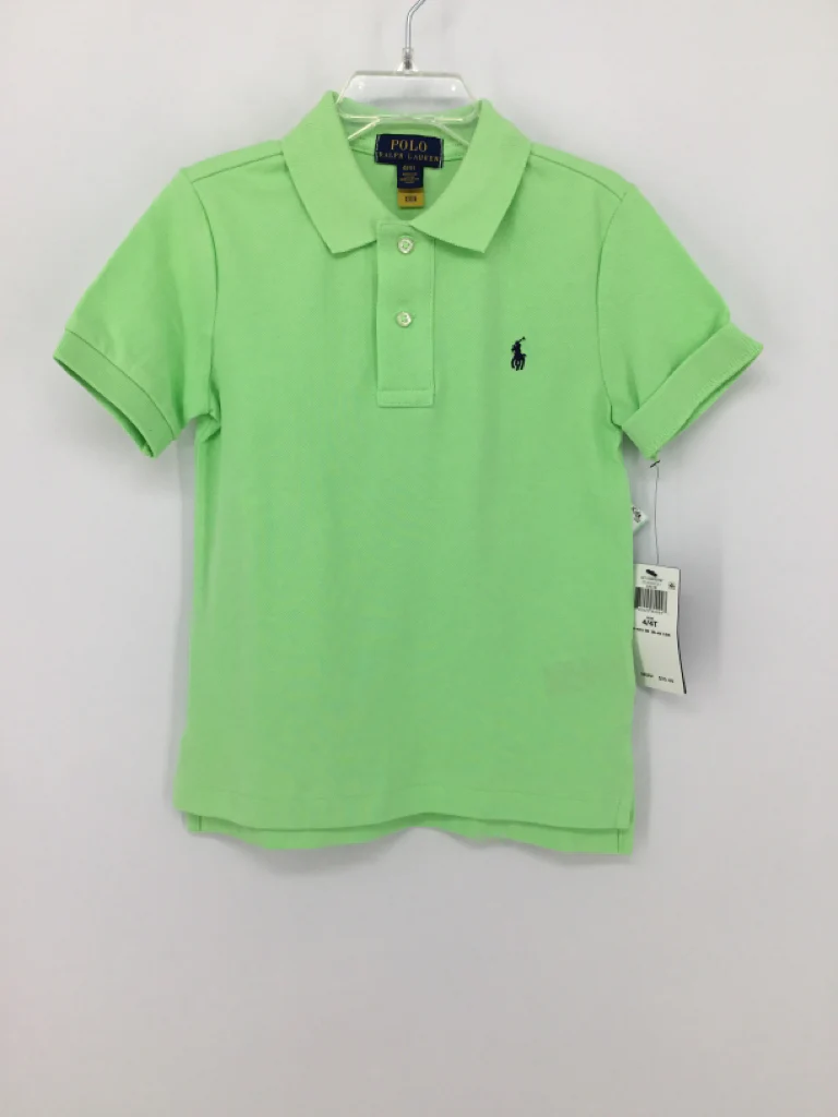 Ralph Lauren Child Size 4 Green Solid Shirt - boys
