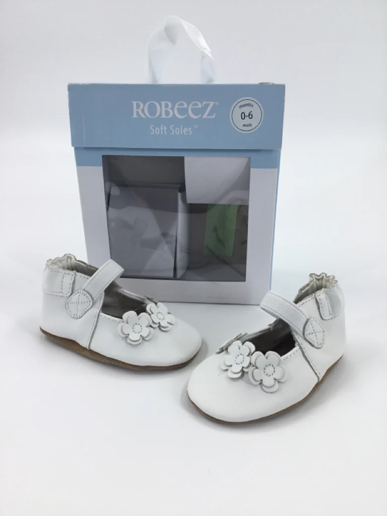 Robeez Child Size 1 Toddler White Baby/Walker Shoes