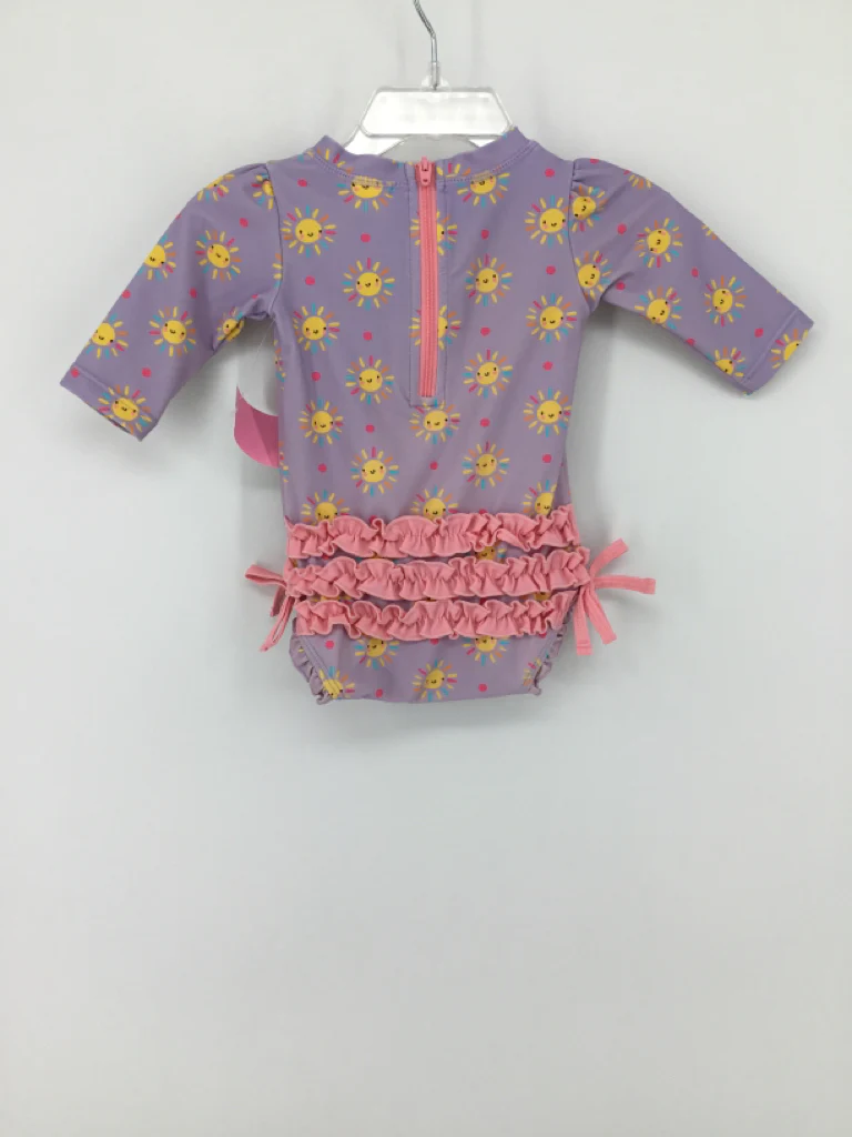 Ruffle Butts Child Size 0-3 Months Purple Swimwear - girls - Image 2