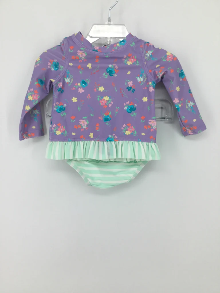 Ruffle Butts Child Size 12-18 Months Purple Swimwear - girls