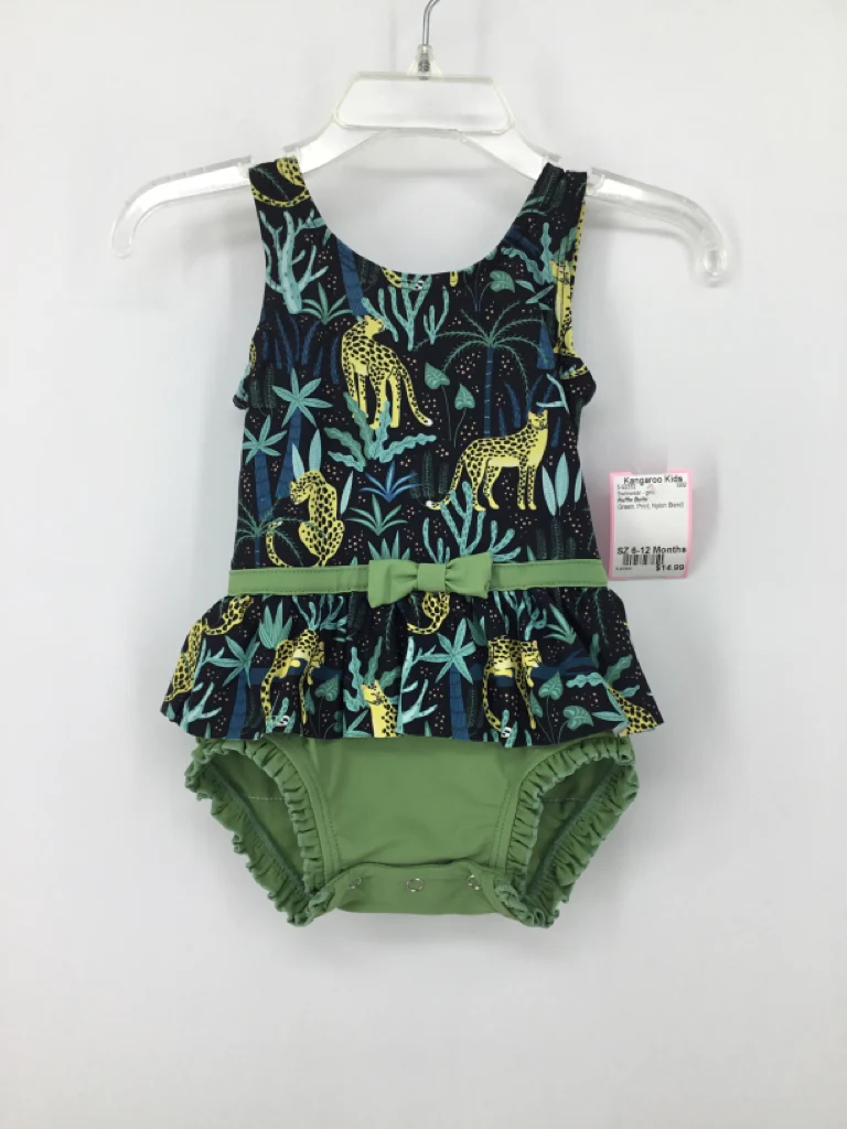 Ruffle Butts Child Size 6-12 Months Green Swimwear - girls