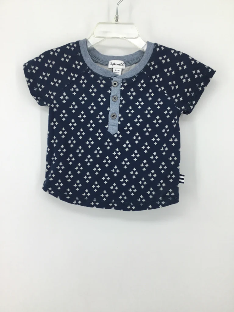 Splendid Child Size 3-6 Months Navy Print Shirt - boys