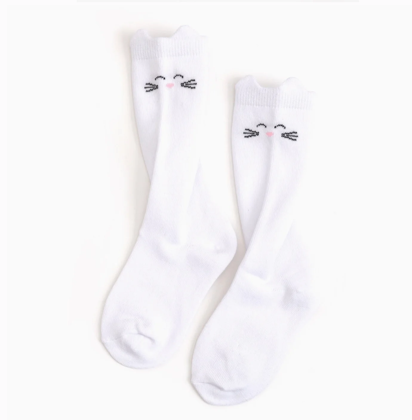 The Little Stocking Co - Knee High Socks (White Cat)