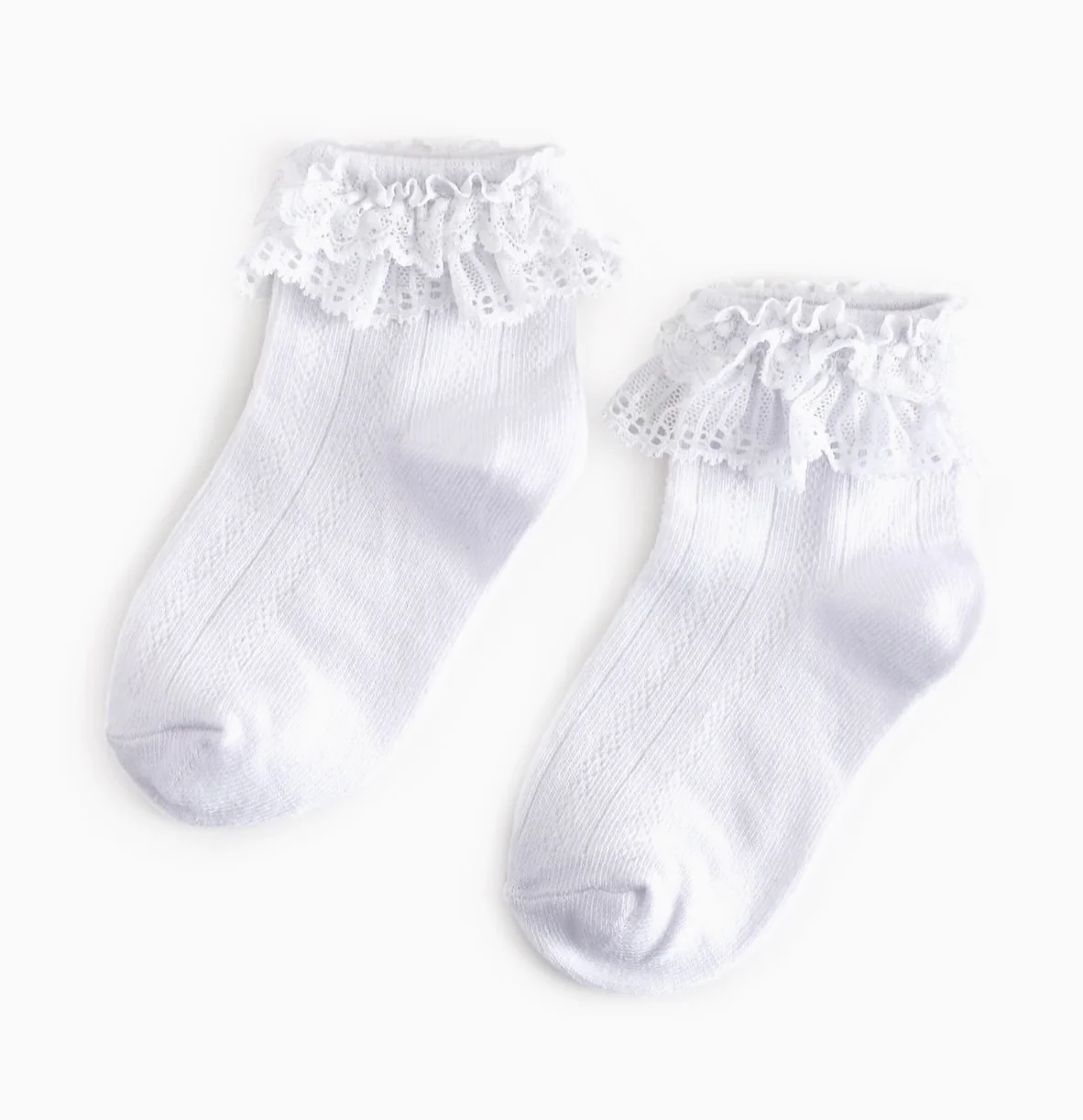 The Little Stocking Co - Lace Bobby Socks (White)
