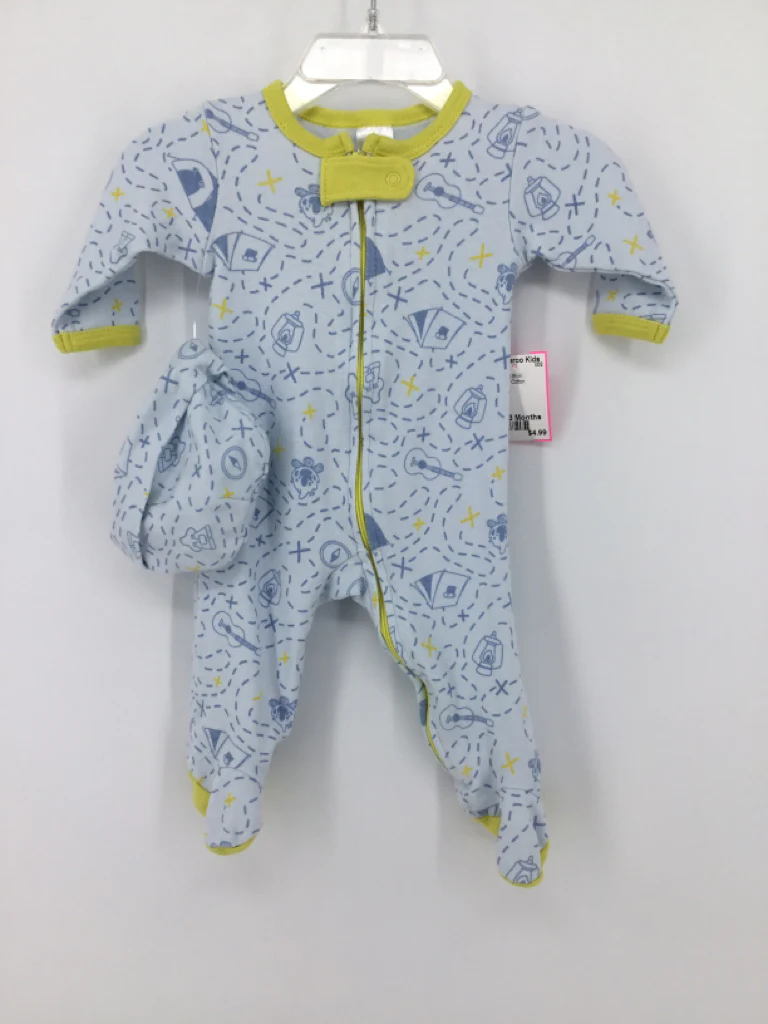 The Peanut Shell Child Size 0-3 Months Blue Sleepers
