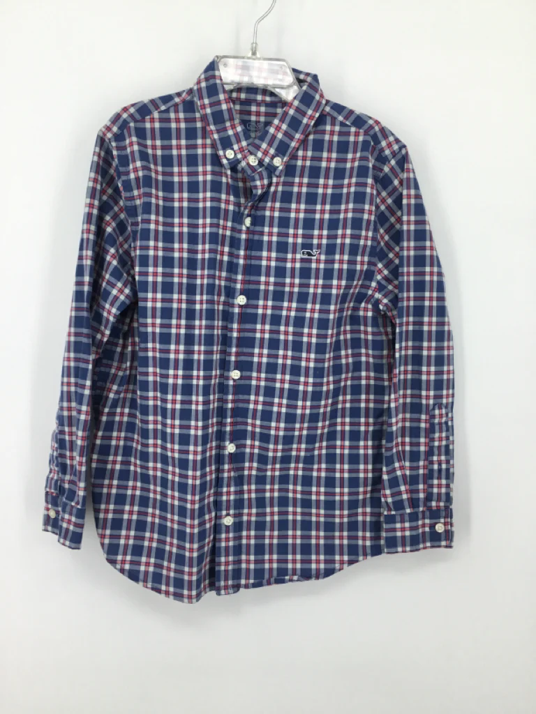 vineyard vines Child Size 7 Blue Plaid Shirt - boys